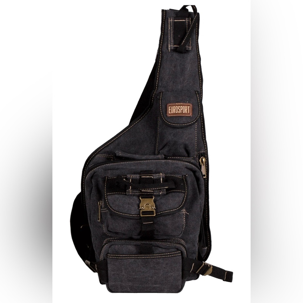 Eurosport Sling Backpack CANVAS 10" X 12" X 4" BLack B411